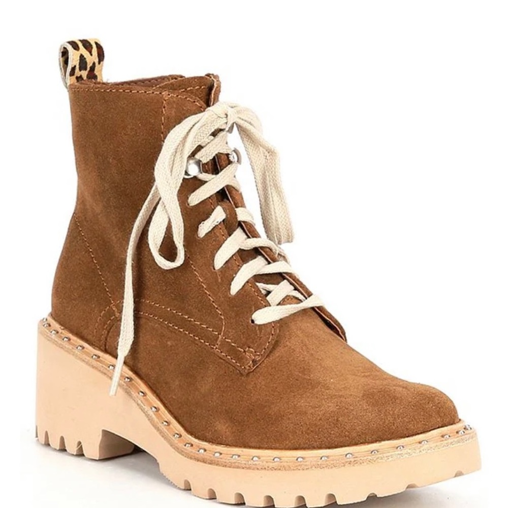Dolce Vita Hinto Suede Lace-Up Lug Sole Booties